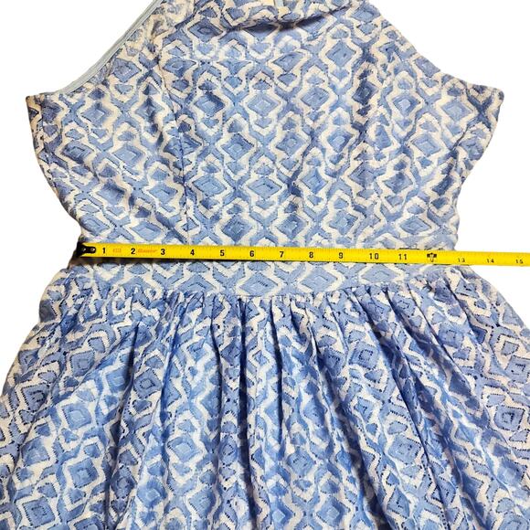 Altard State Dress Blue White Crossed Back sz M Cottagecore Coquette Dollette - Picture 4 of 12